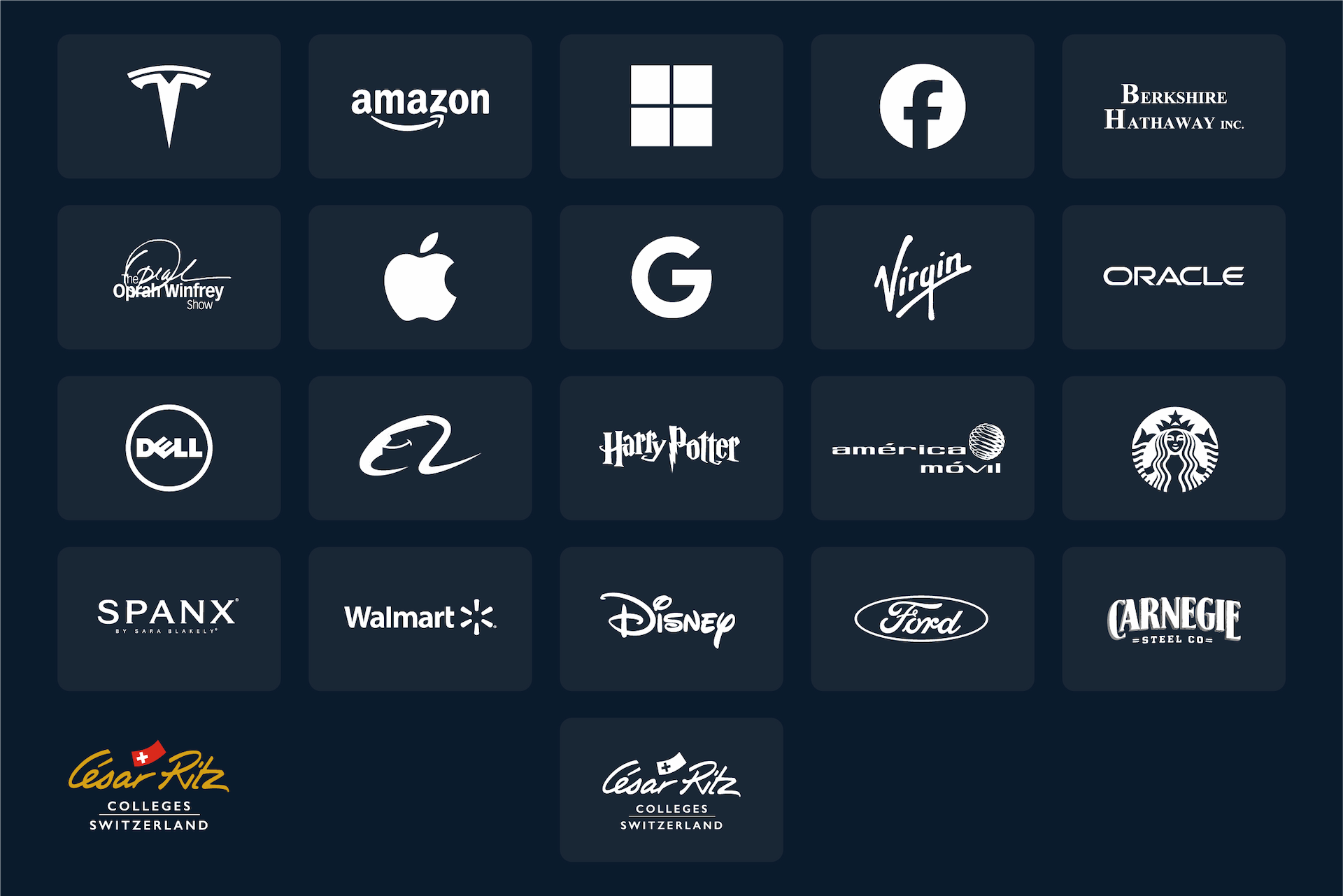 Logos of famous brands